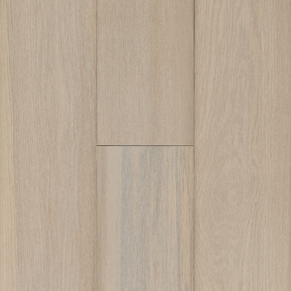 Minimal White 7 1/2" White Oak Engineered Hardwood - EKDP74L56WEE Dog-friendly wood flooring swatch of white-washed engineered hardwood flooring